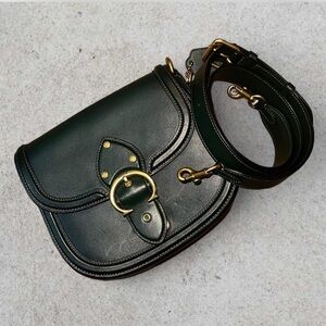 COACH Amazon green beat saddle crossbody bag